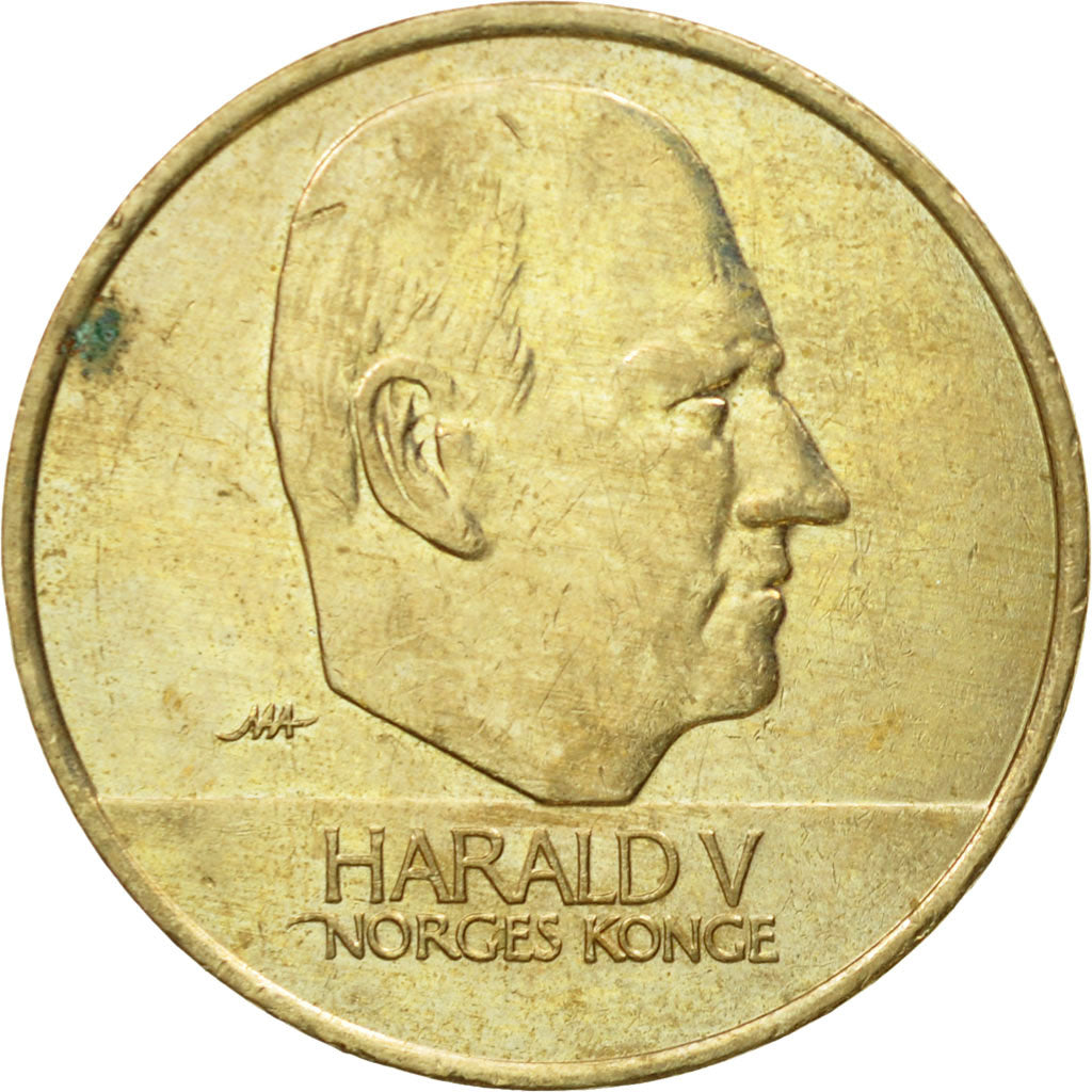 Moneta, Norvegia, Harald V, 20 Kroner, 1999, BB, Nichel-ottone, KM:465