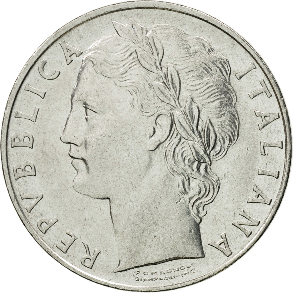 Coin, Italy, 100 Lire, 1976, Rome, AU(55-58), Stainless Steel, KM:96.1