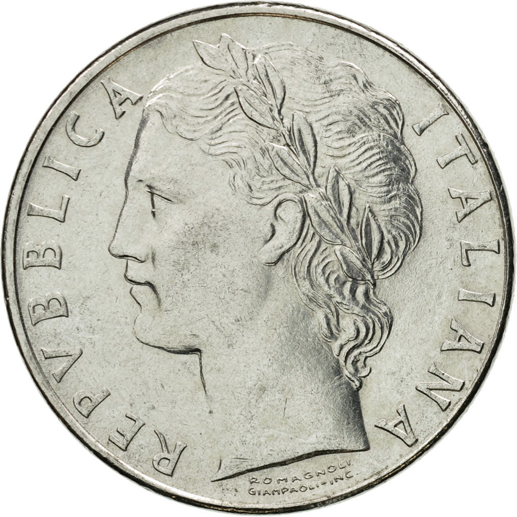 Coin, Italy, 100 Lire, 1977, Rome, AU(55-58), Stainless Steel, KM:96.1