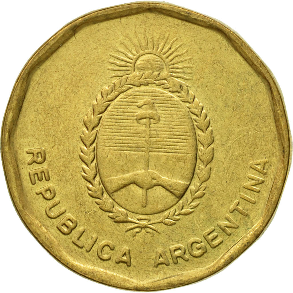 Coin, Argentina, 10 Centavos, 1986, EF(40-45), Brass, KM:98