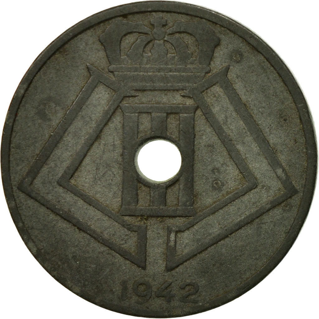 Coin, Belgium, 25 Centimes, 1942, EF(40-45), Zinc, KM:131