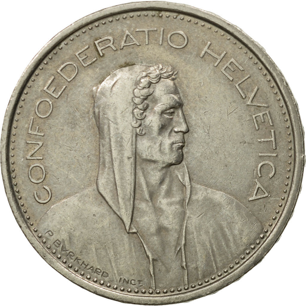 Coin, Switzerland, 5 Francs, 1977, Bern, EF(40-45), Copper-nickel, KM:40a.1