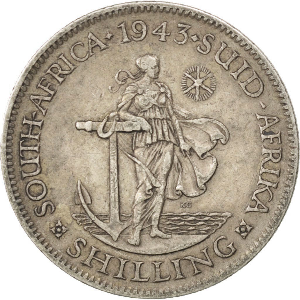 SOUTH AFRICA, Shilling, 1943, KM #28, EF(40-45), Silver, 23.6, 5.65