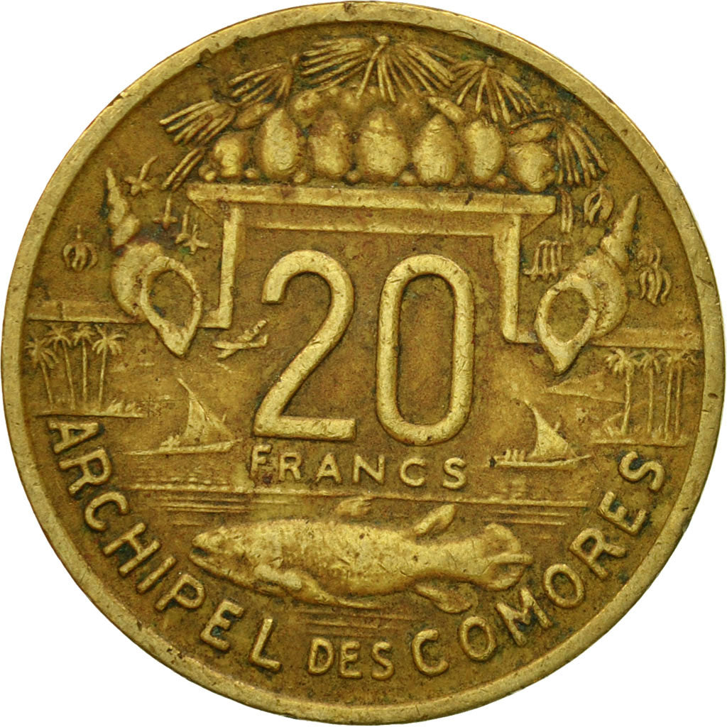 Coin, Comoros, 20 Francs, 1964, Paris, EF(40-45), Aluminum-Bronze, KM:8