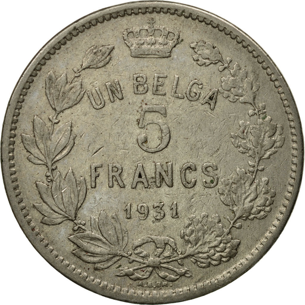 Coin, Belgium, 5 Francs, 5 Frank, 1931, EF(40-45), Nickel, KM:97.1