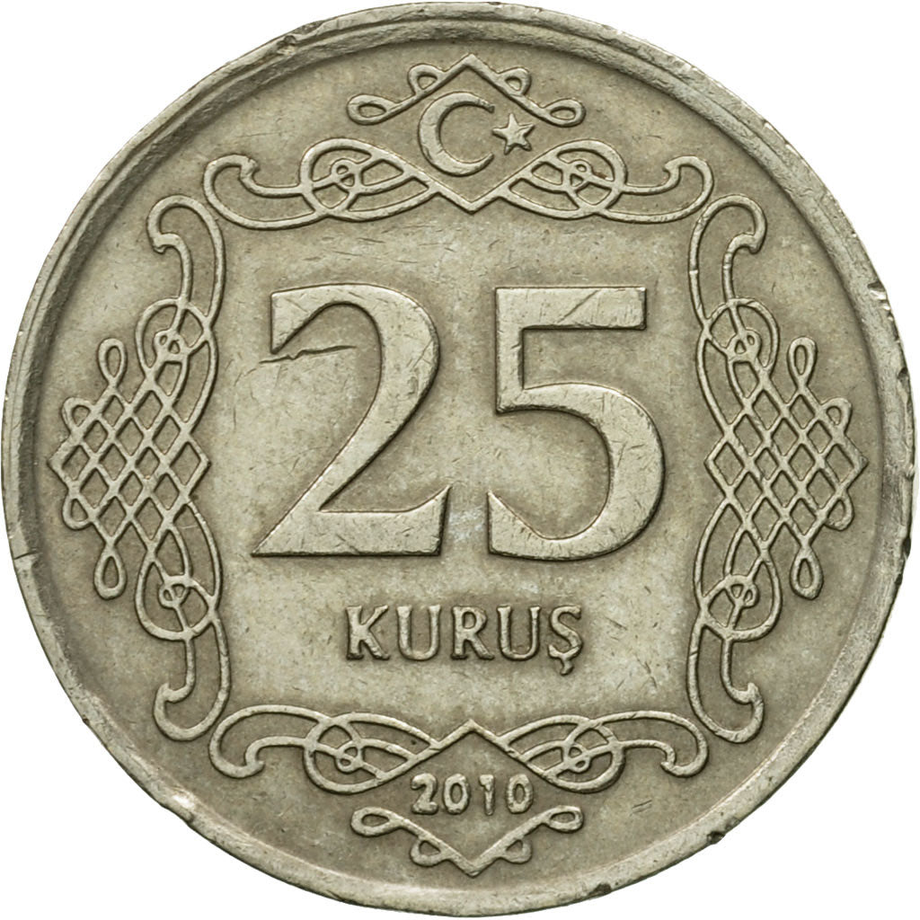Monnaie, Turquie, 25 Kurus, 2010, SUP, Copper-nickel, KM:1242