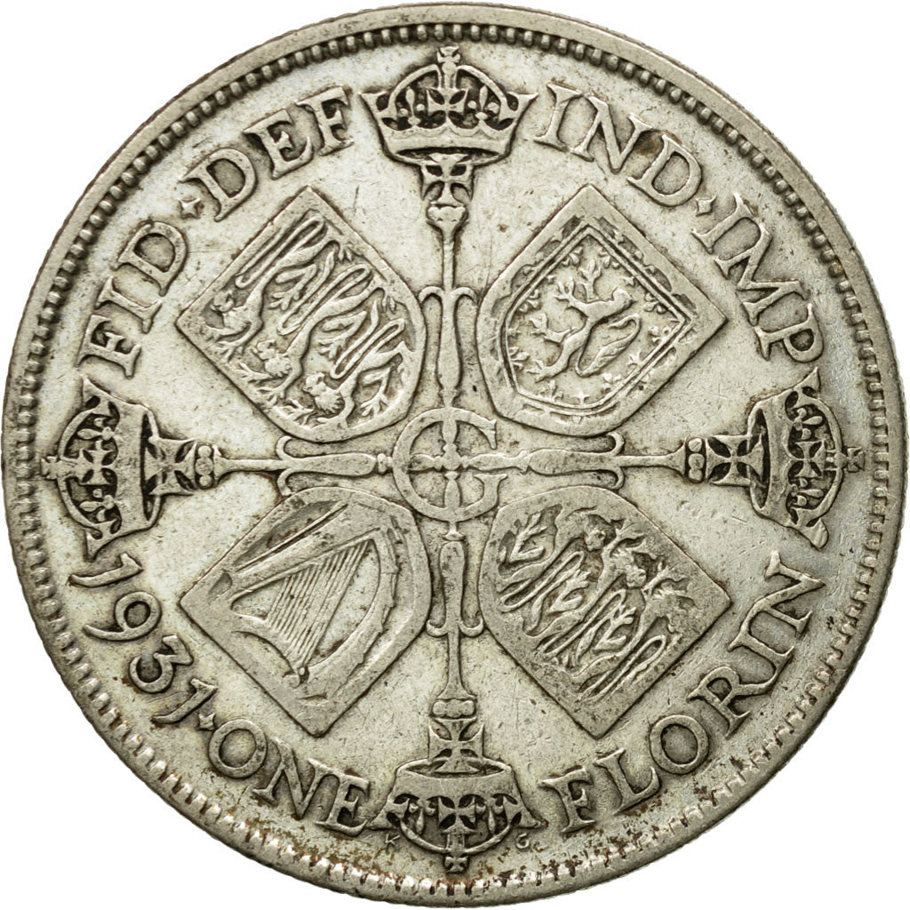 Coin, Great Britain, George V, Florin, Two Shillings, 1931, EF(40-45), Silver