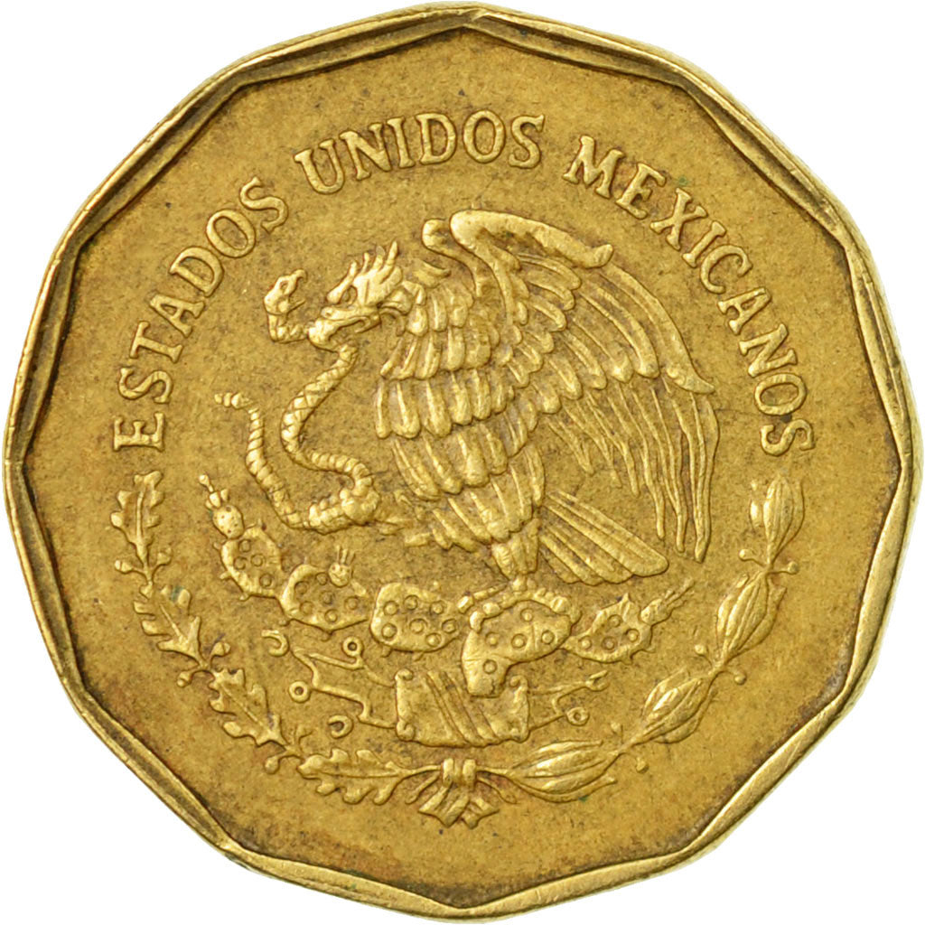 Moneta, Messico, 20 Centavos, 1993, Mexico City, BB, Alluminio-bronzo, KM:548