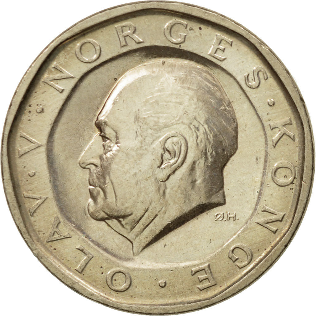 Monnaie, Norvège, Olav V, 10 Kroner, 1991, SUP, Nickel-brass, KM:427