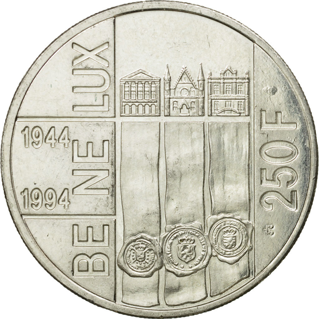 Coin, Belgium, 250 Francs, 250 Frank, 1994, Brussels, AU(55-58), Silver, KM:195