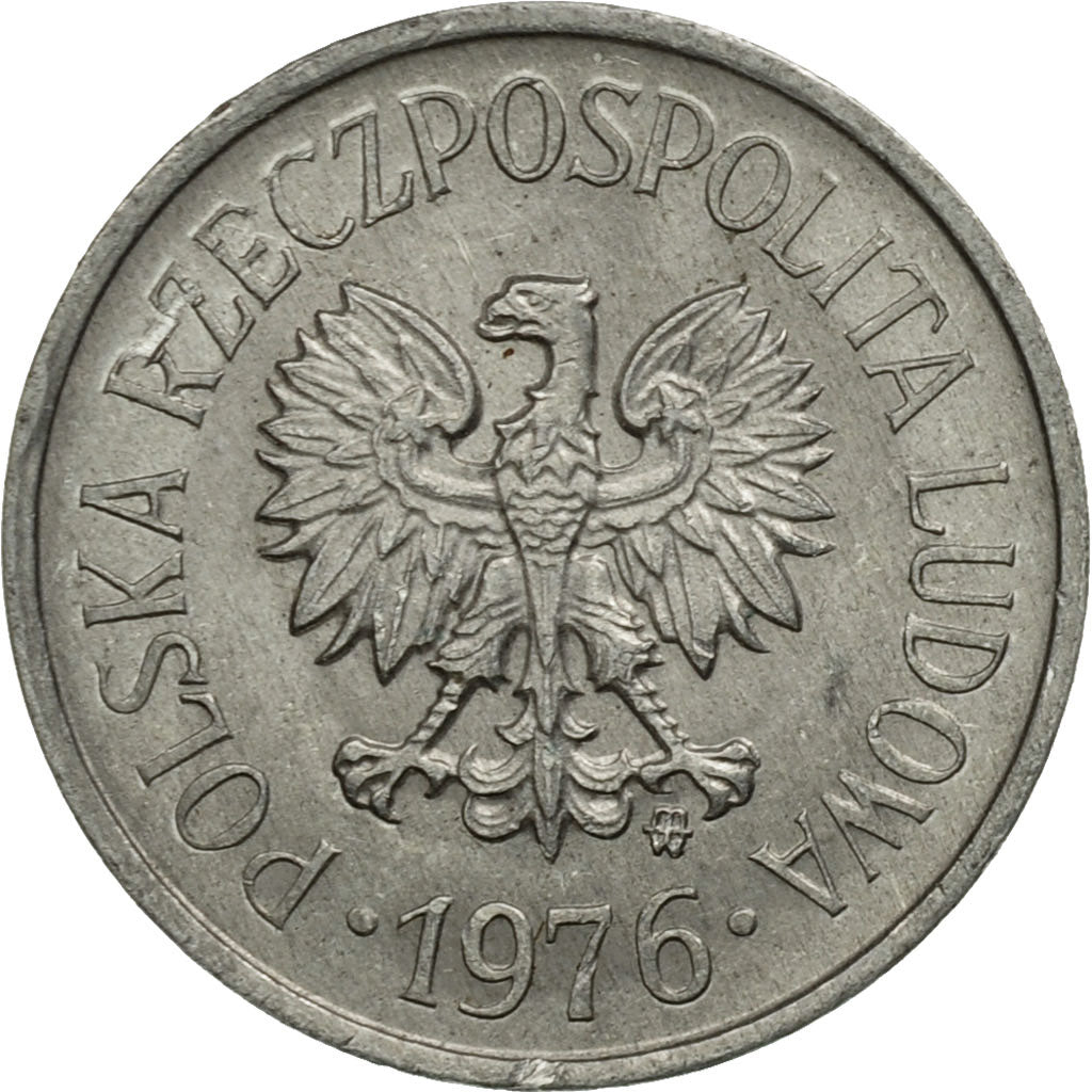 Coin, Poland, 10 Groszy, 1976, Warsaw, EF(40-45), Aluminum, KM:AA47