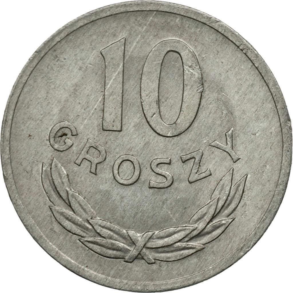 Coin, Poland, 10 Groszy, 1976, Warsaw, EF(40-45), Aluminum, KM:AA47