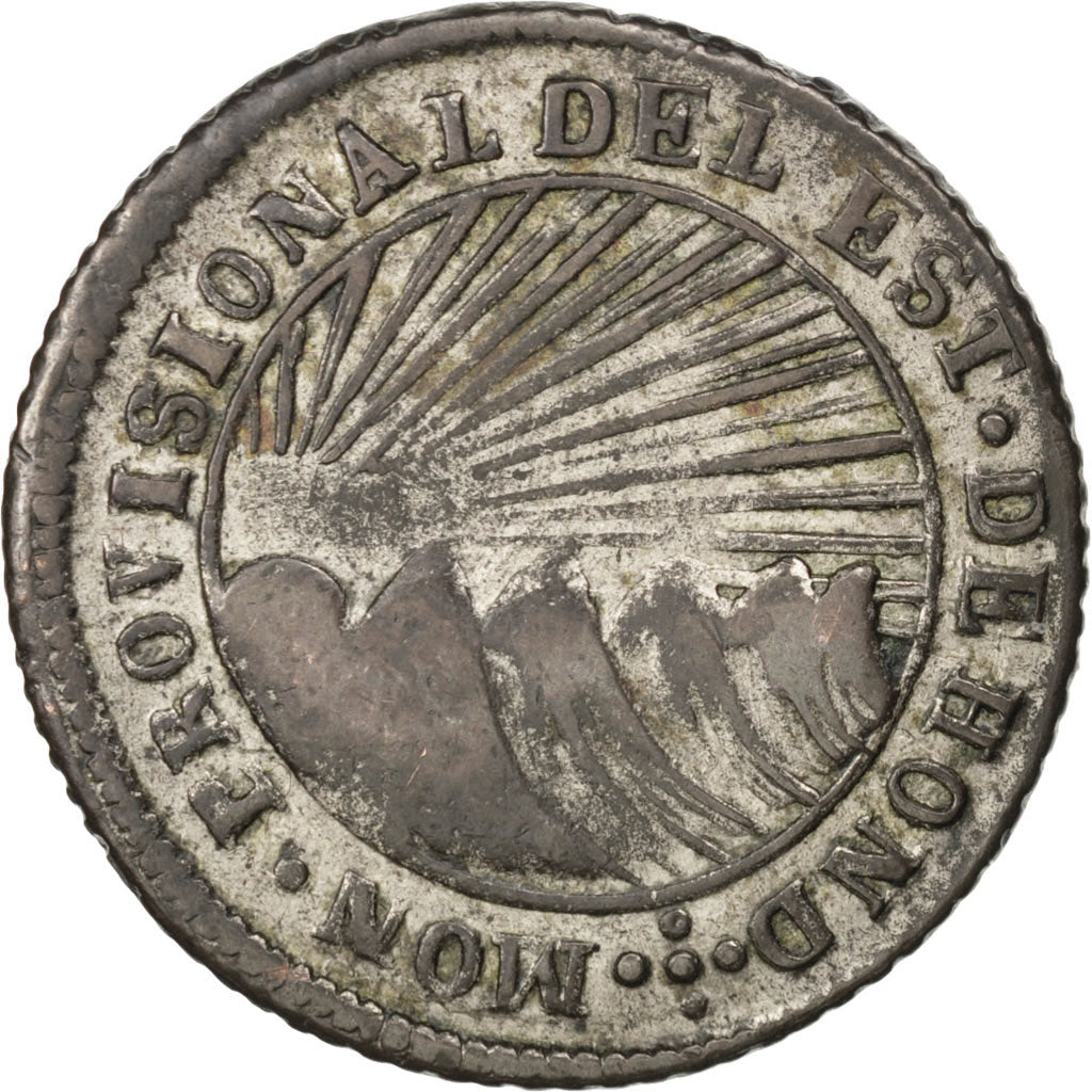 HONDURAS, 4 Reales, 1851, Tegucigalpa, KM #20a, AU(55-58), Silver, 7.10