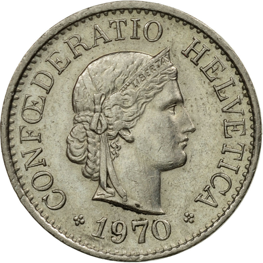 Moneta, Svizzera, 10 Rappen, 1970, Bern, SPL-, Rame-nichel, KM:27