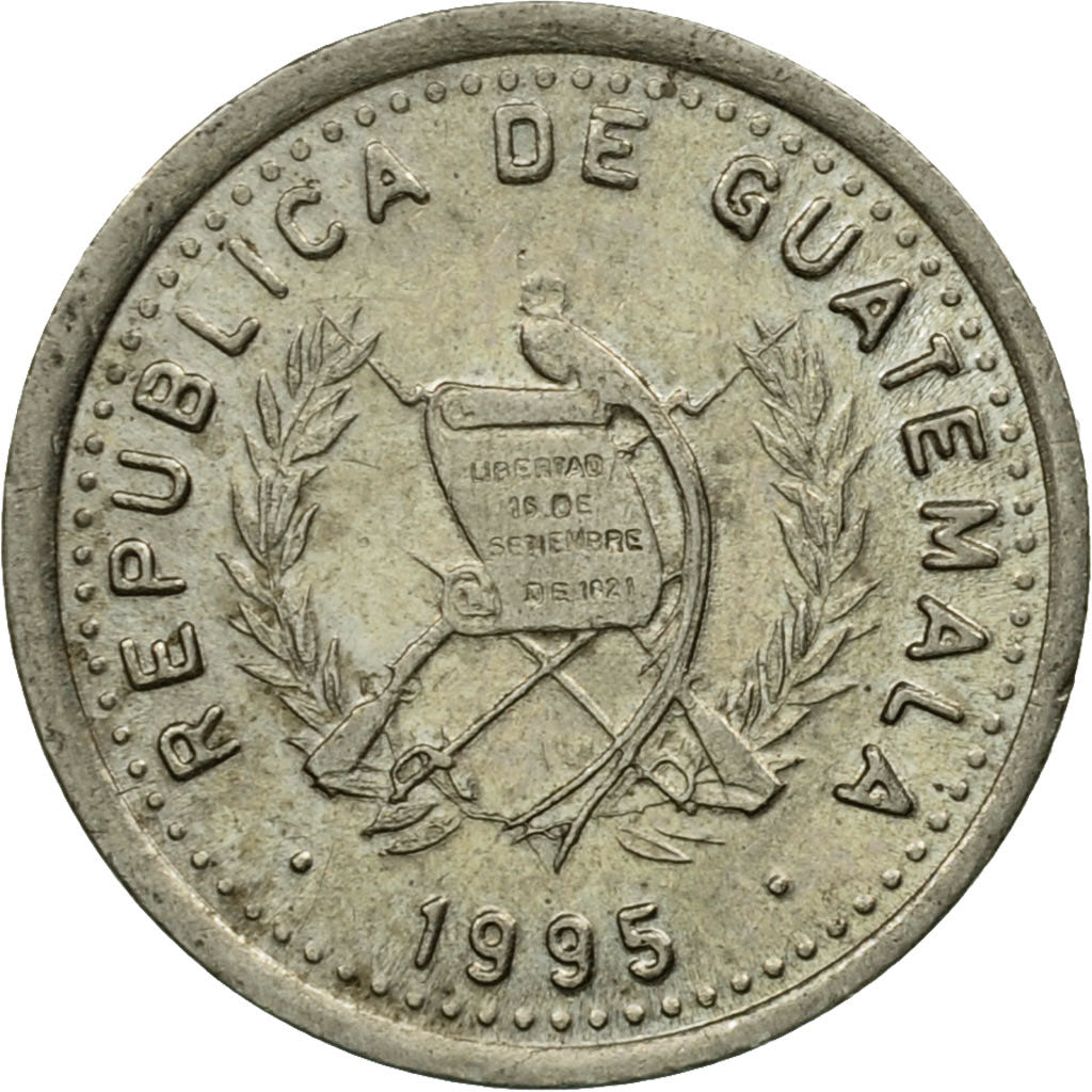 Coin, Guatemala, 5 Centavos, 1995, AU(55-58), Copper-nickel, KM:276.5
