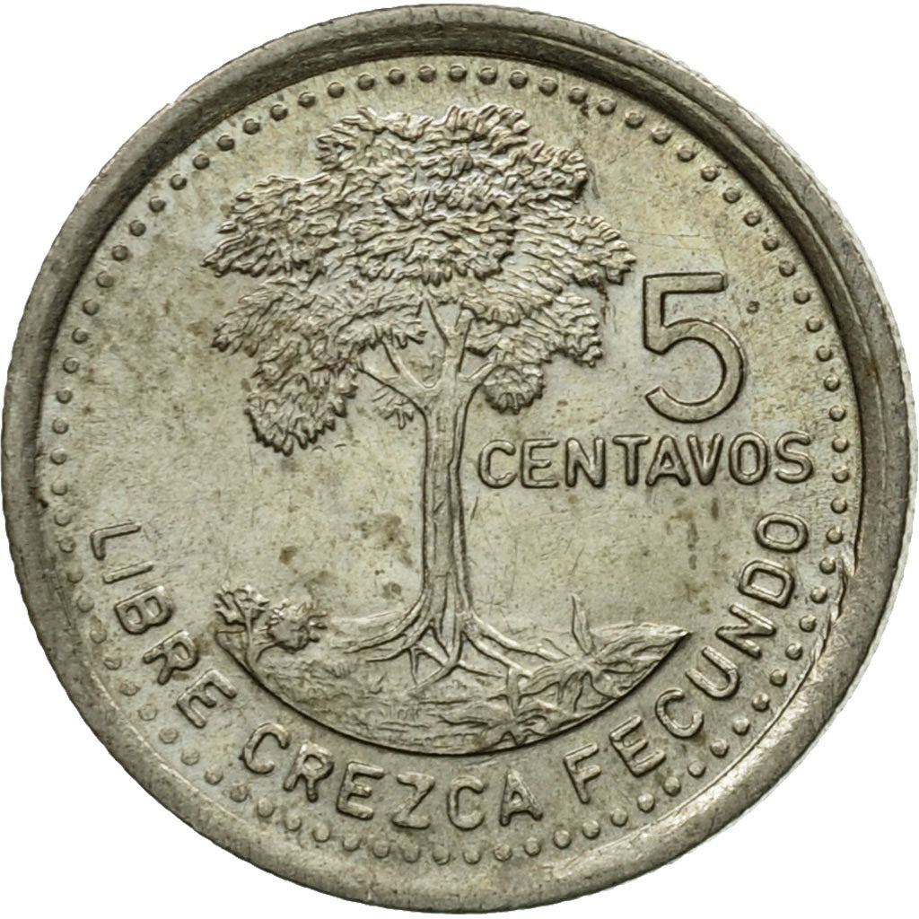 Coin, Guatemala, 5 Centavos, 1995, AU(55-58), Copper-nickel, KM:276.5