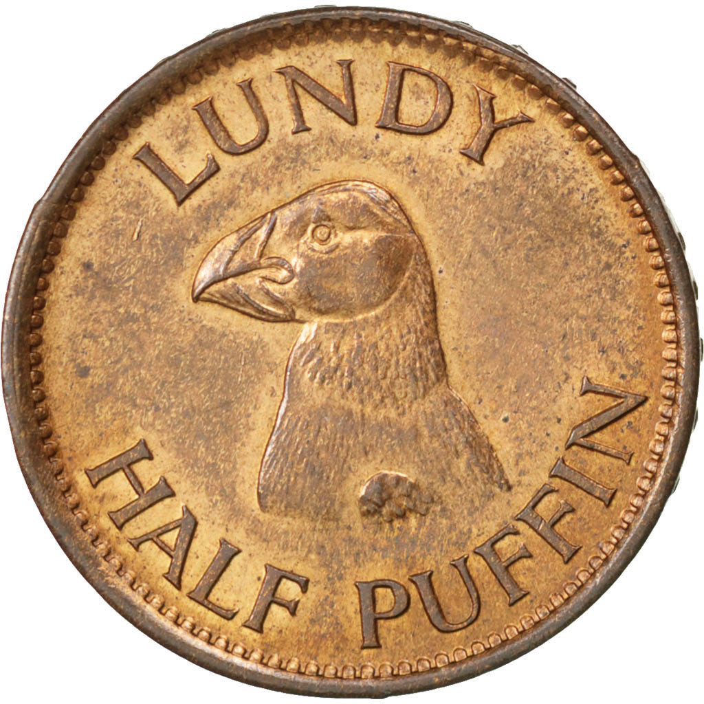 LUNDY, 1/2 Puffin, 1929, KM #Tn1, MS(63), Bronze, 23, 5.46