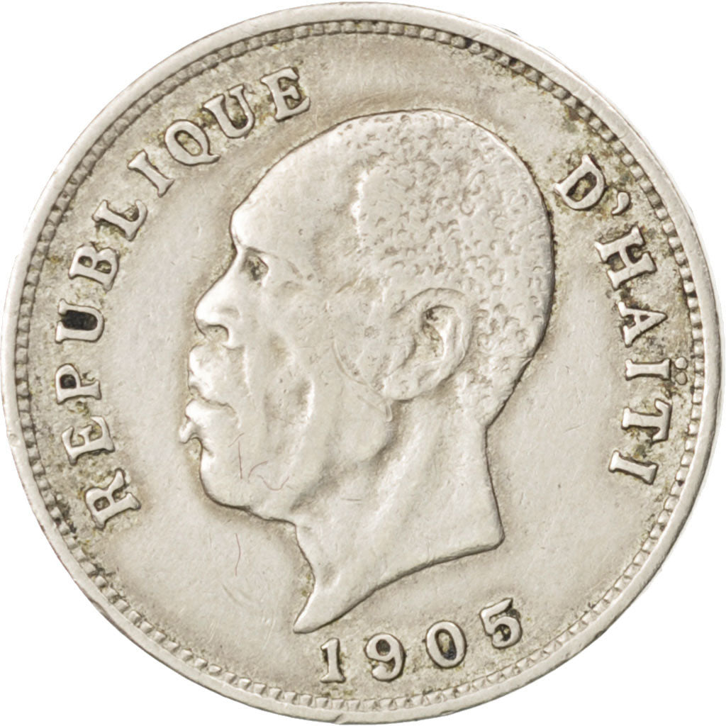 HAITI, 5 Centimes, 1905, KM #53, EF(40-45), Copper-Nickel, 2.70