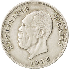 HAITI, 5 Centimes, 1905, KM #53, EF(40-45), Copper-Nickel, 2.70