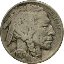 Coin, United States, Buffalo Nickel, 5 Cents, 1935, U.S. Mint, Philadelphia