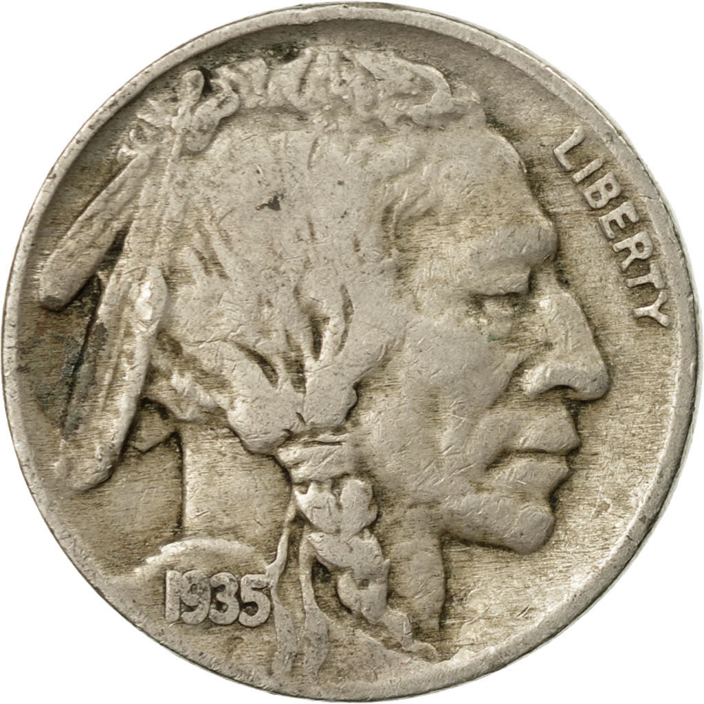 Moneta, Stati Uniti, Buffalo Nickel, 5 Cents, 1935, U.S. Mint, Philadelphia, MB
