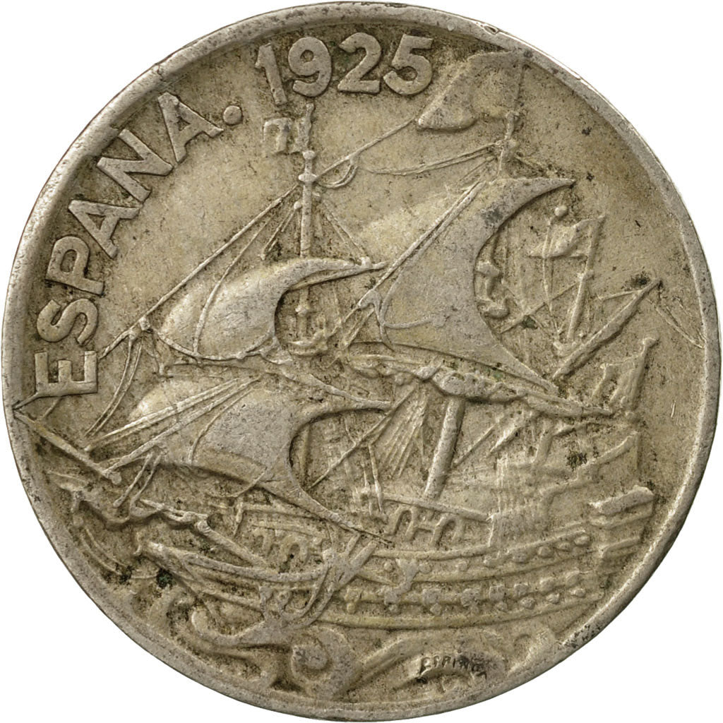 Coin, Spain, Alfonso XIII, 25 Centimos, 1925, Madrid, VF(30-35), Copper-nickel