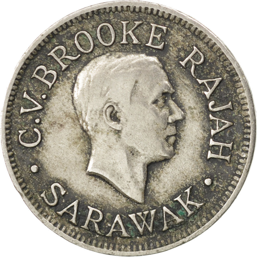 SARAWAK, 5 Cents, 1927, Heaton, KM #14, EF(40-45), Copper-Nickel, 3.87