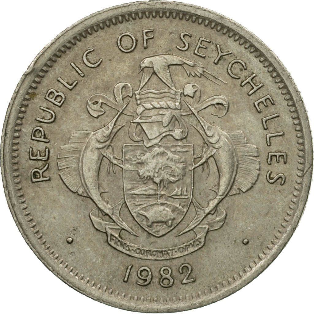 Coin, Seychelles, 25 Cents, 1982, British Royal Mint, EF(40-45), Copper-nickel