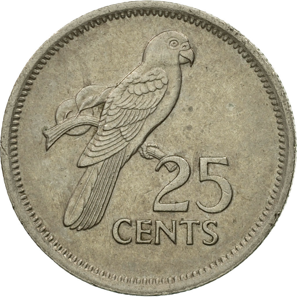 Coin, Seychelles, 25 Cents, 1982, British Royal Mint, EF(40-45), Copper-nickel