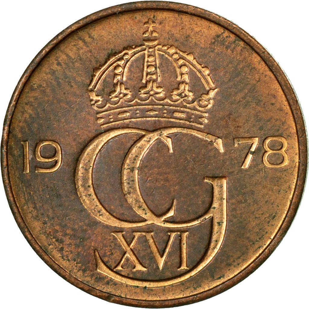 Monnaie, Suède, Carl XVI Gustaf, 5 Öre, 1978, TTB, Bronze, KM:849