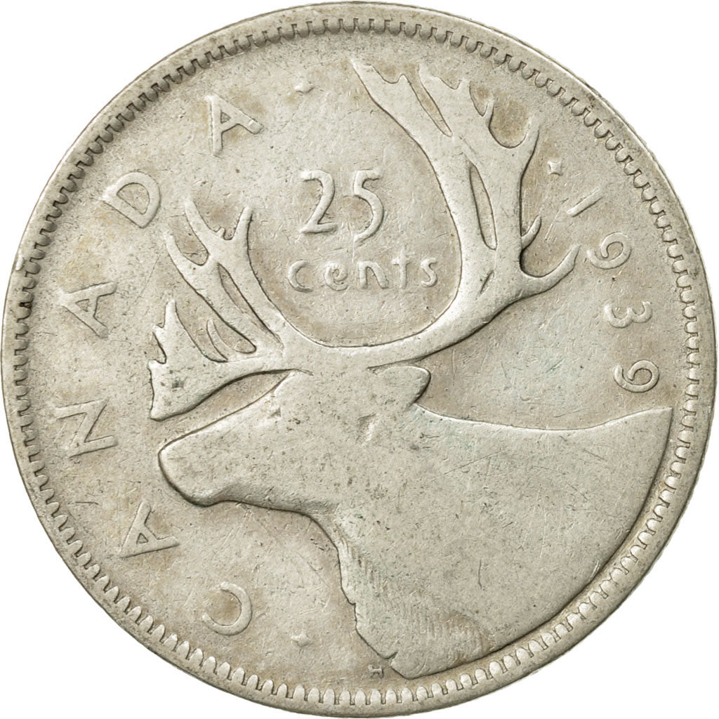 Coin, Canada, George VI, 25 Cents, 1939, Royal Canadian Mint, Ottawa, VF(20-25)