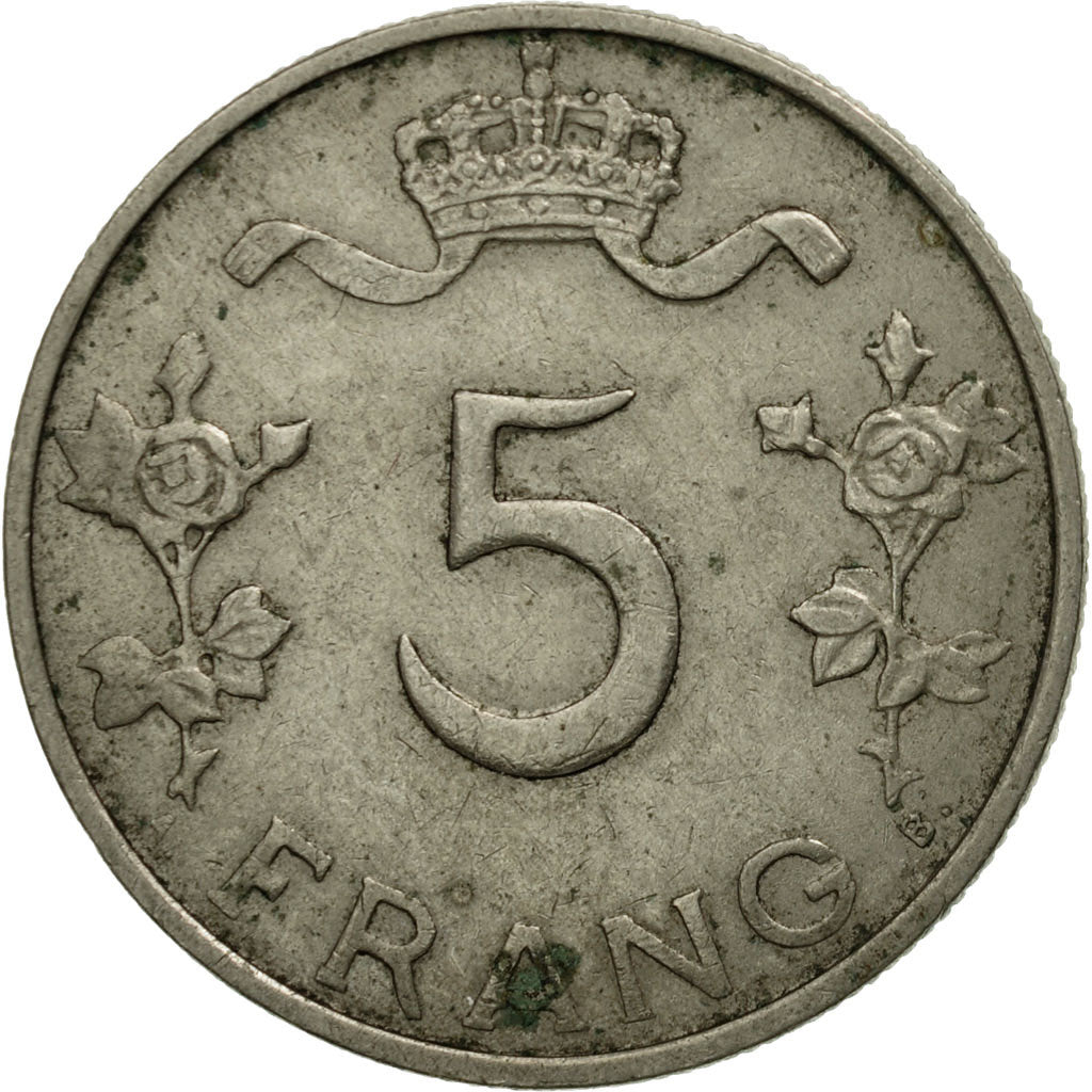 Coin, Luxembourg, Charlotte, 5 Francs, 1949, EF(40-45), Copper-nickel, KM:50