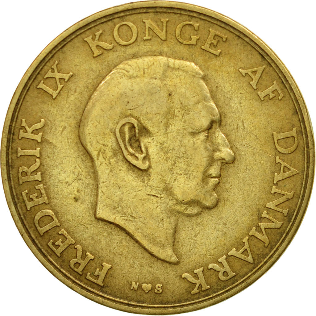 Coin, Denmark, Frederik IX, Krone, 1952, Copenhagen, EF(40-45), Aluminum-Bronze