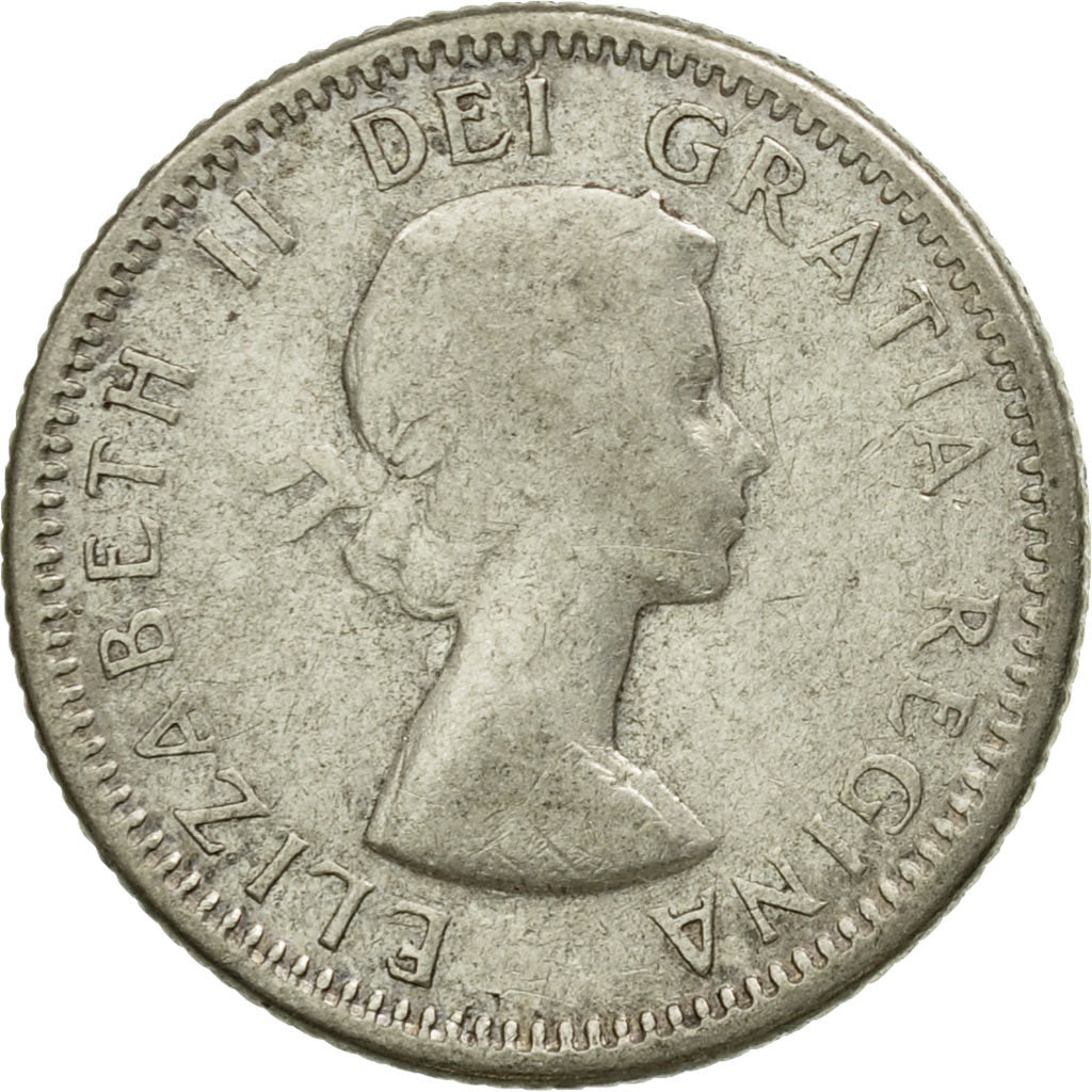Coin, Canada, Elizabeth II, 10 Cents, 1956, Royal Canadian Mint, Ottawa