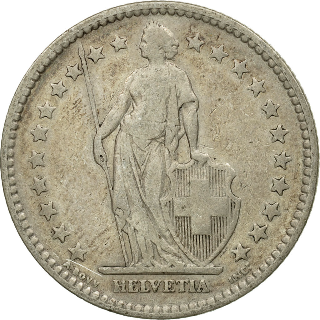 Münze, Schweiz, 2 Francs, 1886, Bern, S+, Silber, KM:21