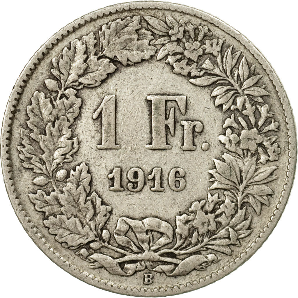 Coin, Switzerland, Franc, 1916, Bern, VF(30-35), Silver, KM:24