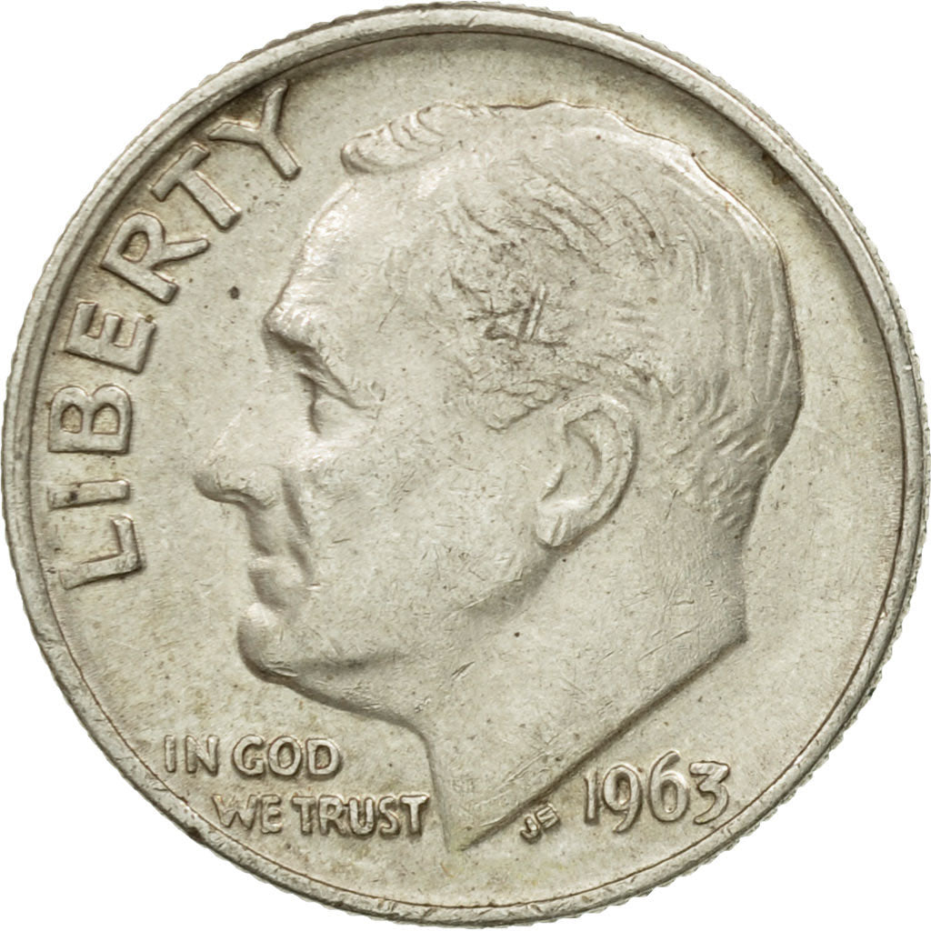 Monnaie, États-Unis, Roosevelt Dime, Dime, 1963, U.S. Mint, Philadelphie, TTB