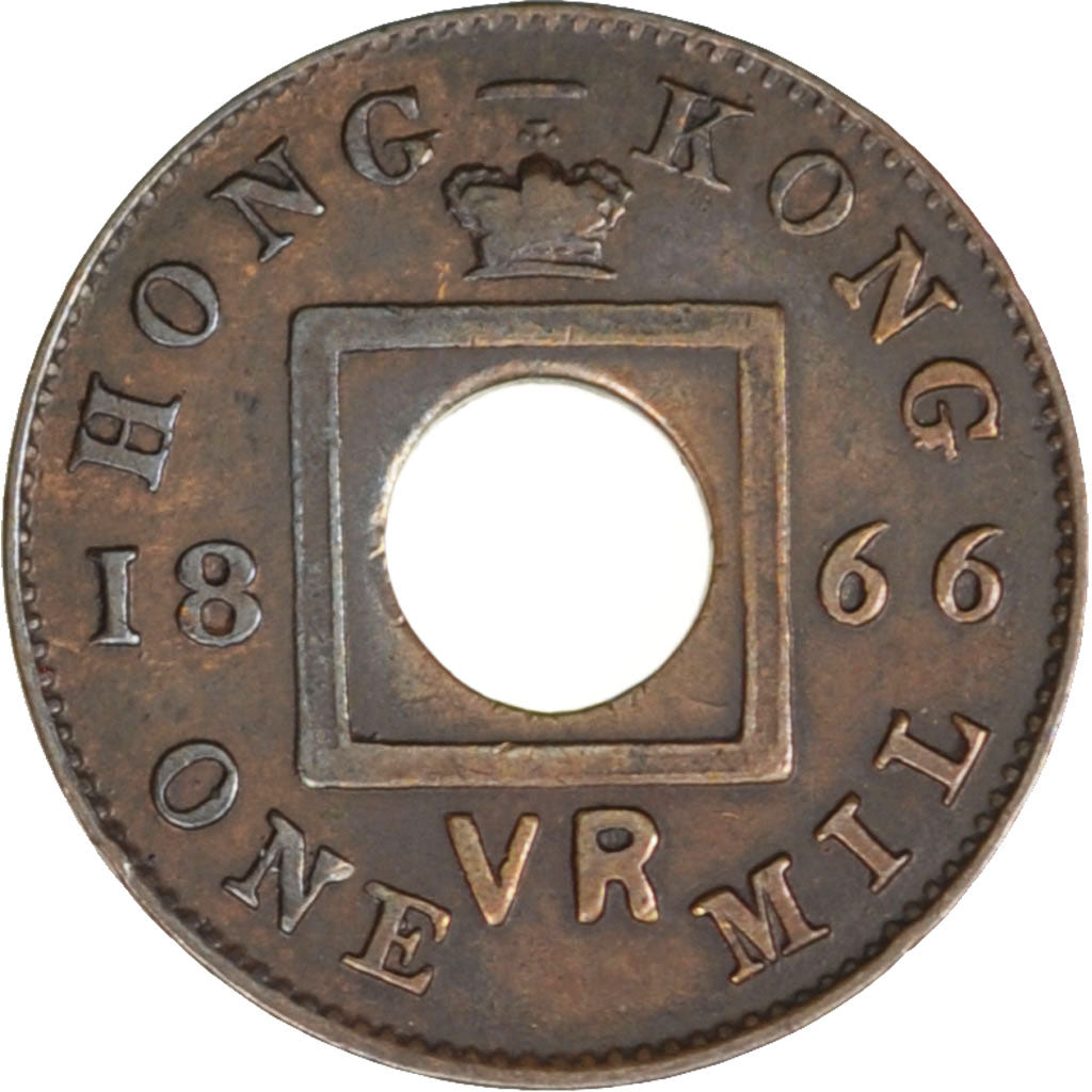 HONG KONG, Mil, 1866, KM #3, AU(55-58), Bronze, 1.02