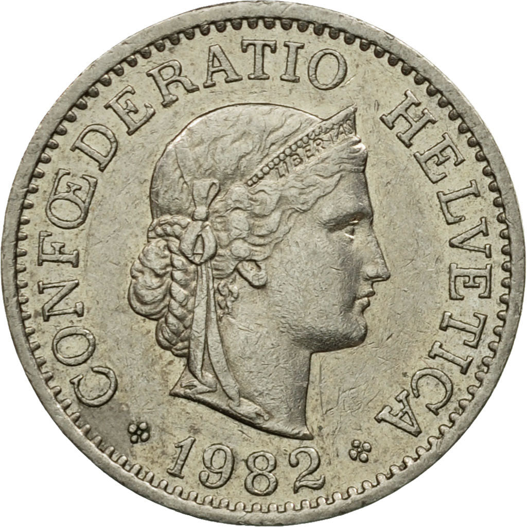 Münze, Schweiz, 10 Rappen, 1982, Bern, VZ, Copper-nickel, KM:27