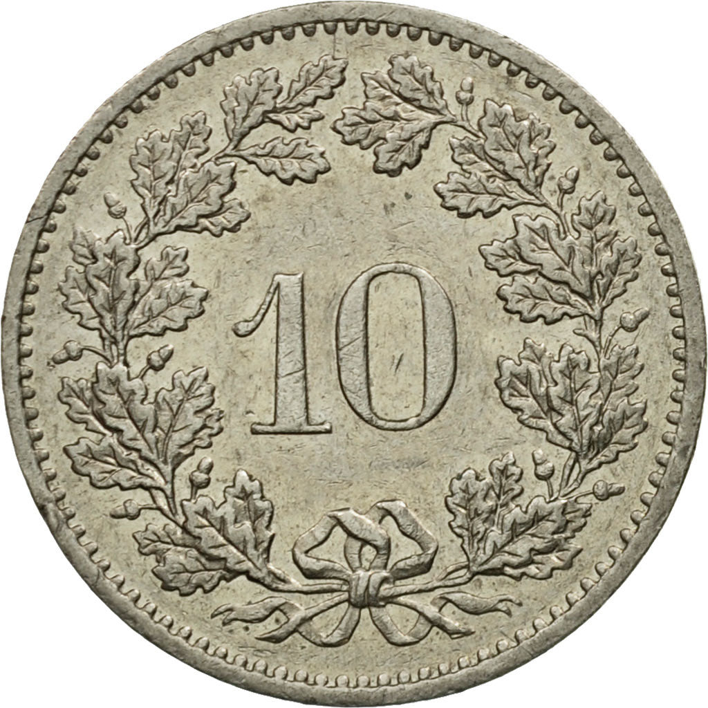 Münze, Schweiz, 10 Rappen, 1982, Bern, VZ, Copper-nickel, KM:27