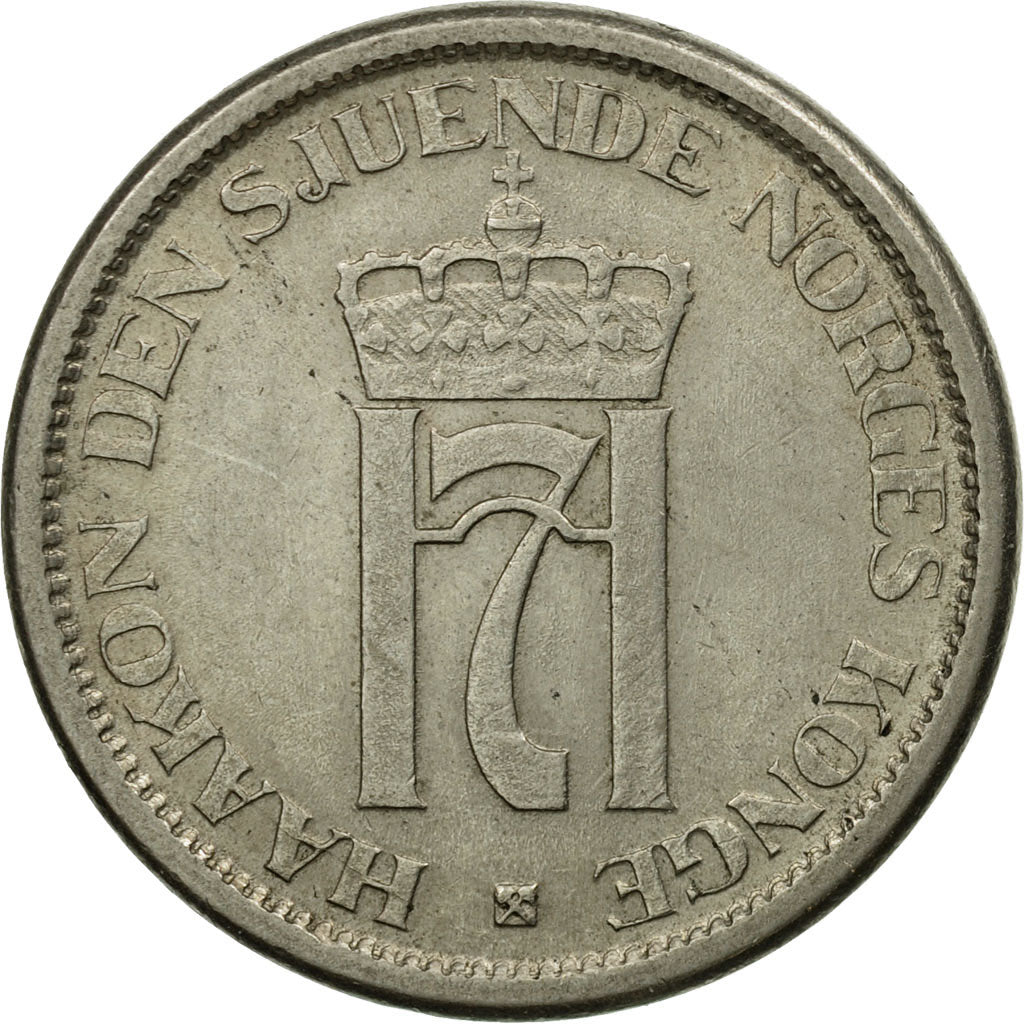 Coin, Norway, Haakon VII, Krone, 1951, EF(40-45), Copper-nickel, KM:385