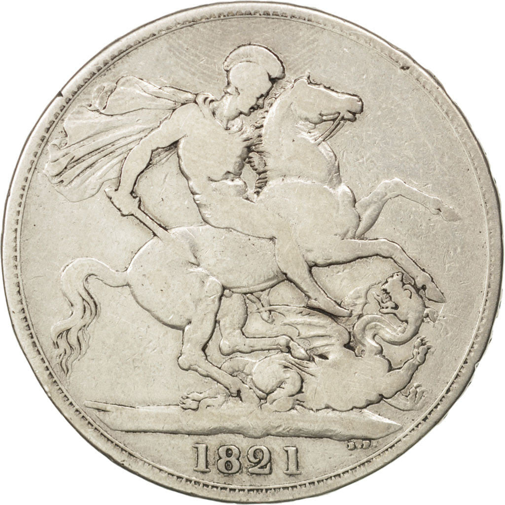 Coin, Great Britain, George IV, Crown, 1821, VF(20-25), Silver, KM:680.1