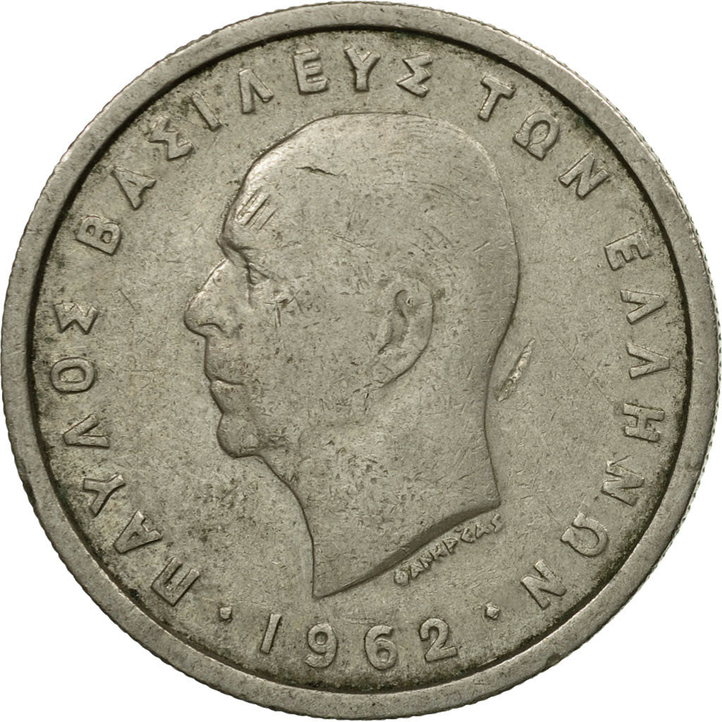 Coin, Greece, Paul I, 2 Drachmai, 1962, EF(40-45), Copper-nickel, KM:82