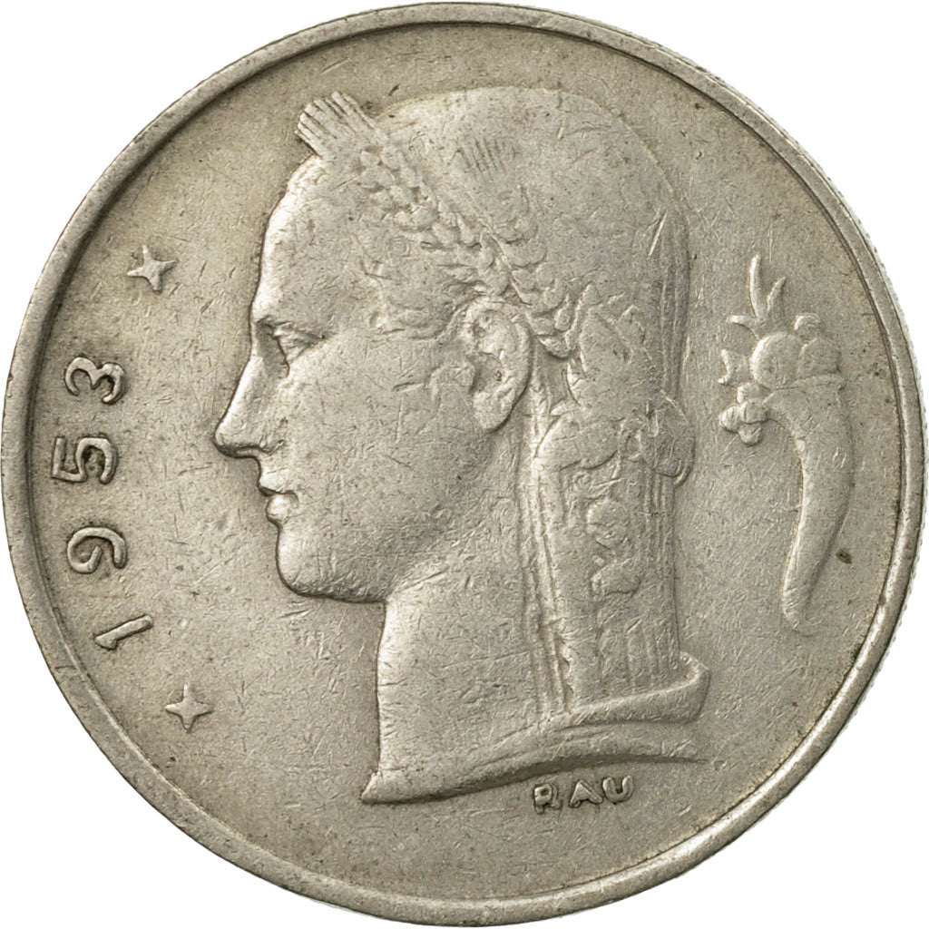 Munten, België, Franc, 1953, ZF, Copper-nickel, KM:143.1