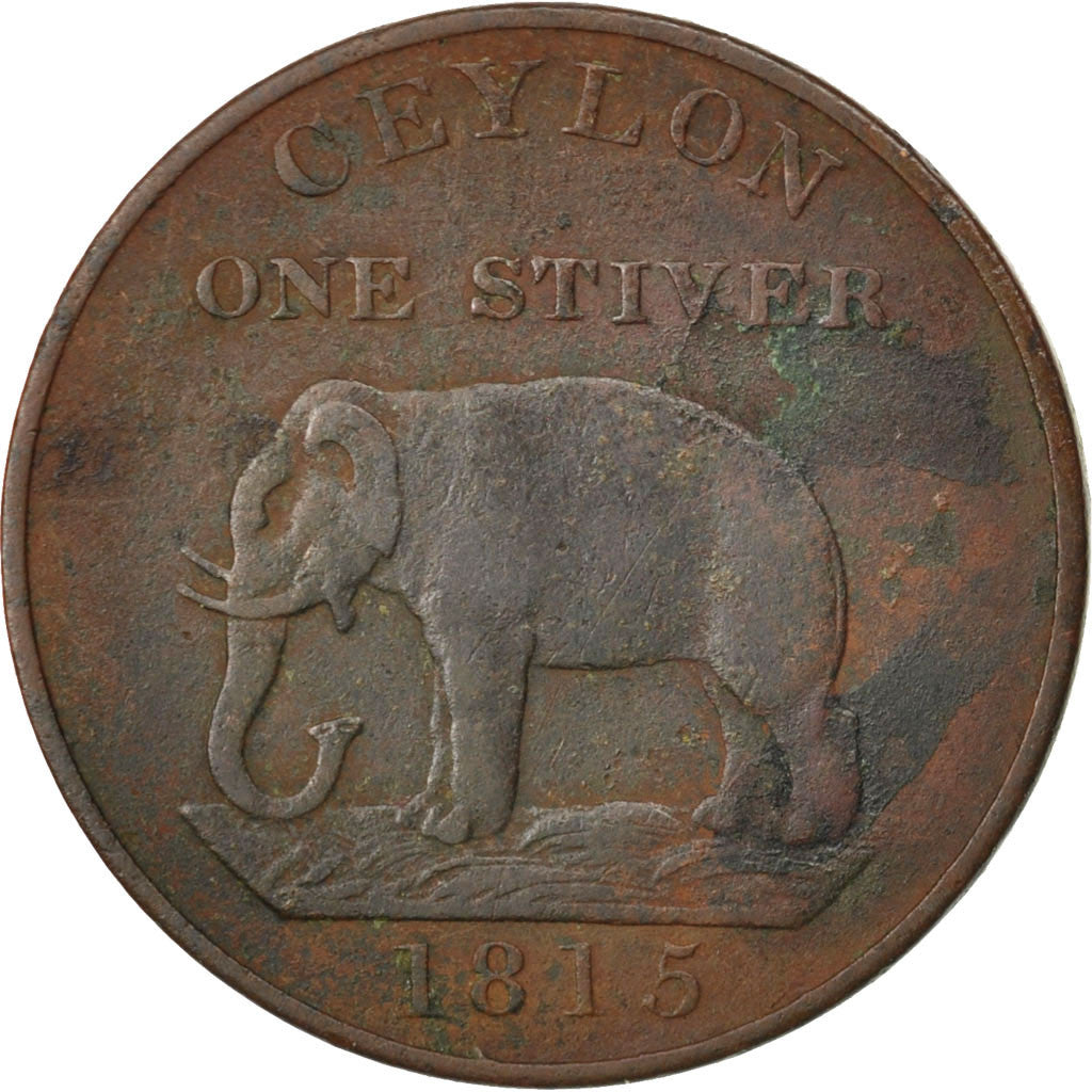 CEYLON, Stiver, 1815, KM #81, VF(30-35), Copper, 8.95