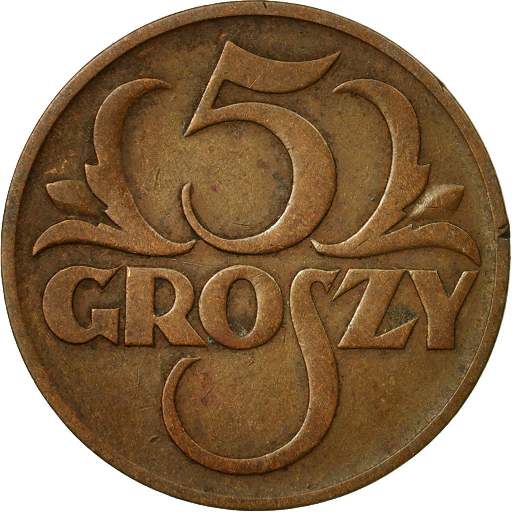 Coin, Poland, 5 Groszy, 1935, Warsaw, EF(40-45), Bronze, KM:10a