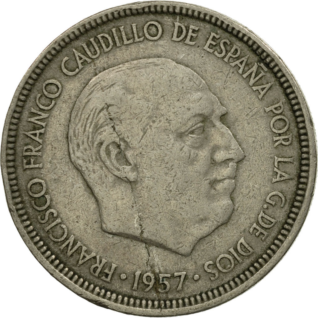 Coin, Spain, Caudillo and regent, 5 Pesetas, 1964, EF(40-45), Copper-nickel