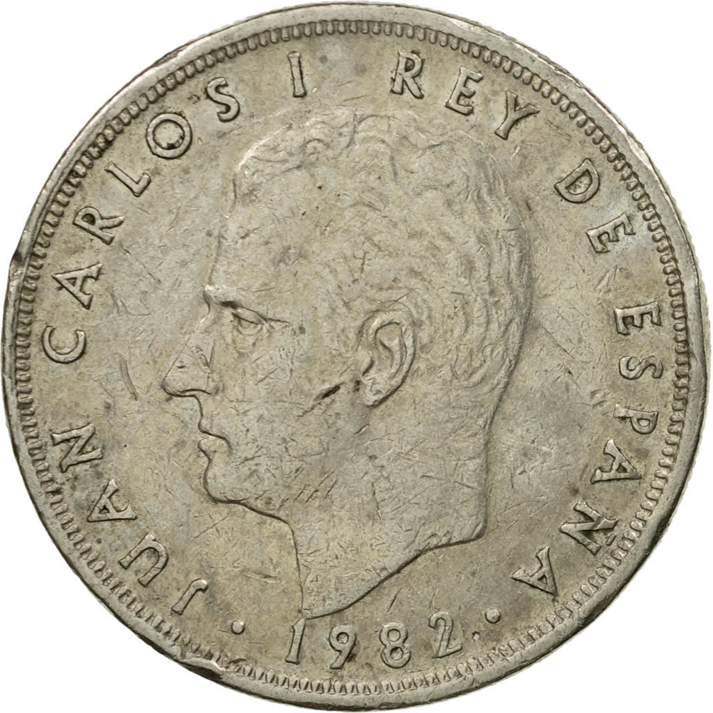 Coin, Spain, Juan Carlos I, 5 Pesetas, 1982, EF(40-45), Copper-nickel, KM:823