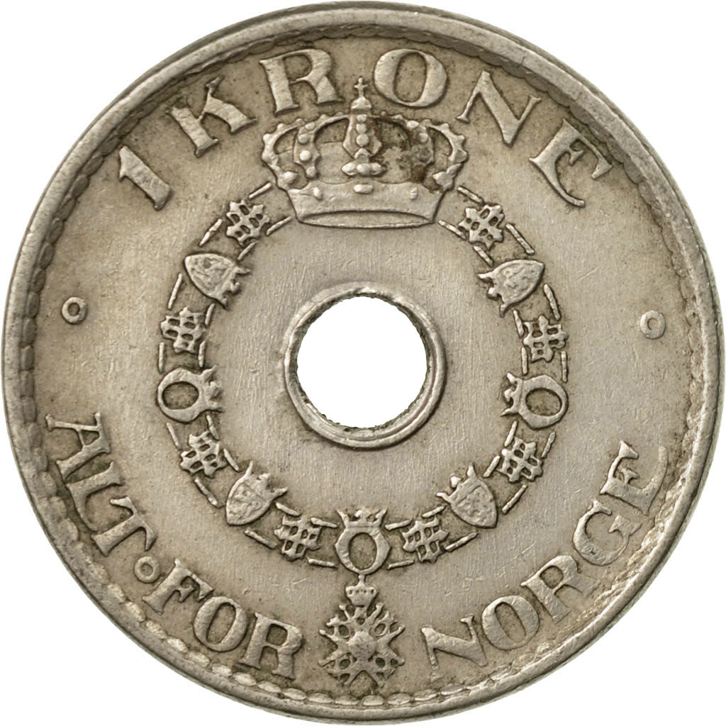 Coin, Norway, Haakon VII, Krone, 1946, EF(40-45), Copper-nickel, KM:385