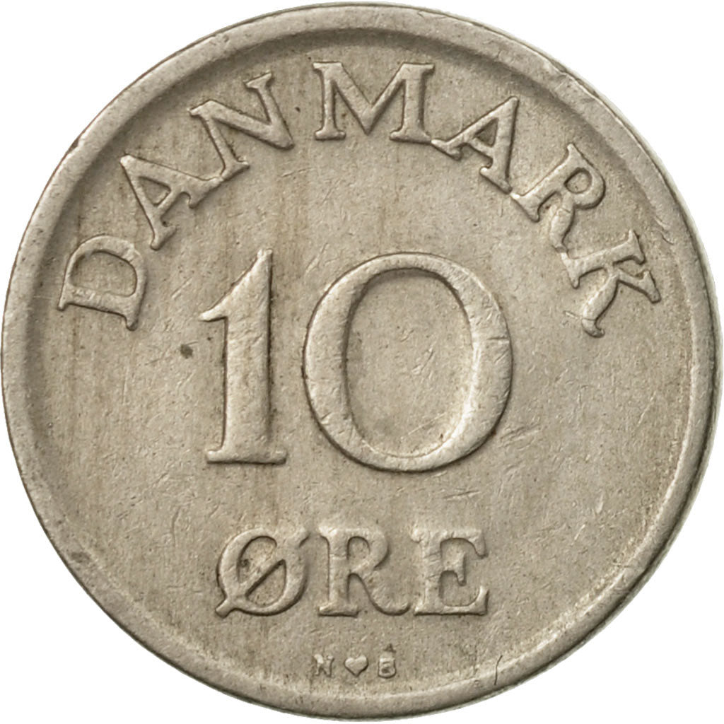 Moneta, Danimarca, Frederik IX, 10 Öre, 1950, Copenhagen, BB, Rame-nichel